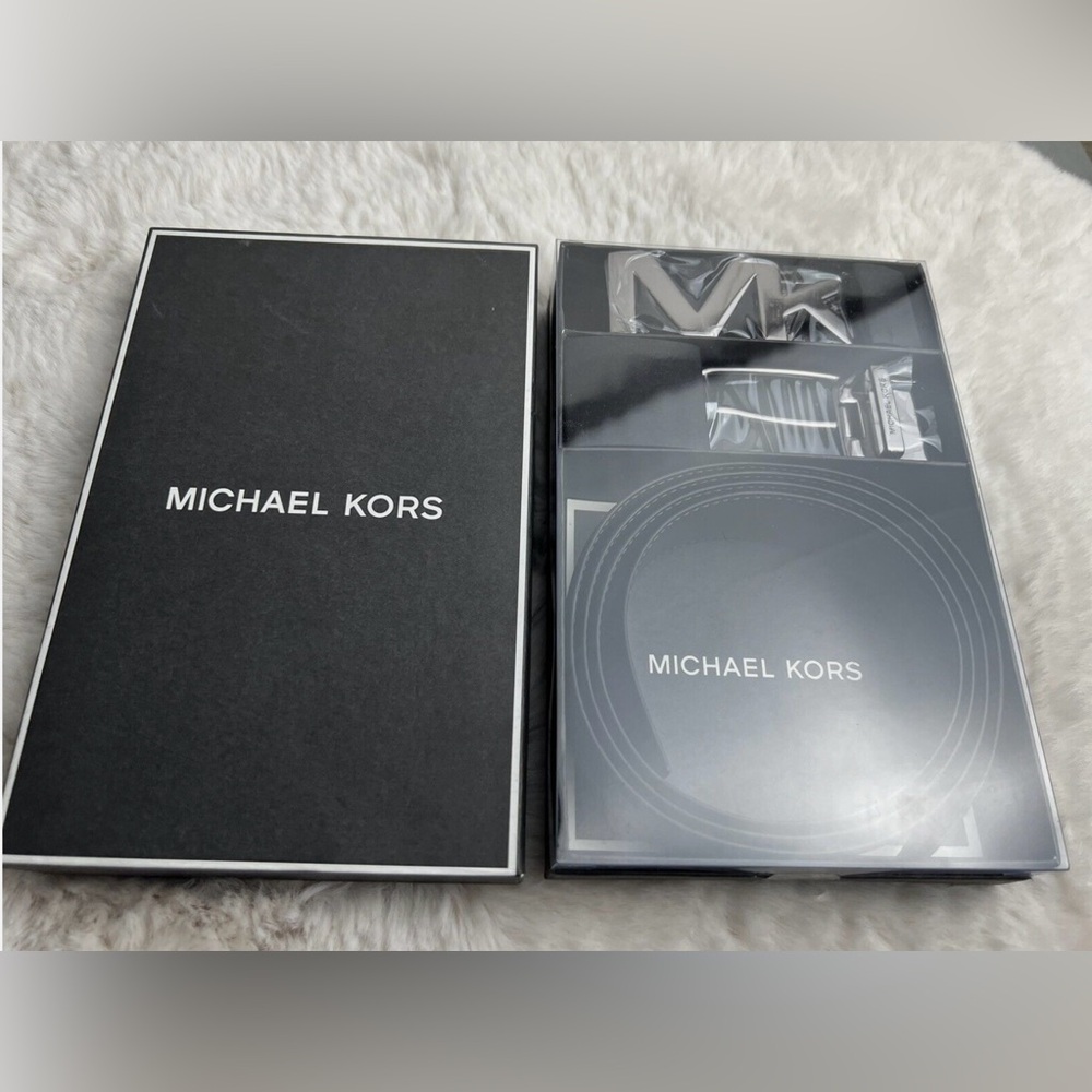 Michael Kors Reversible Leather Belt for Men with two Buckles BL/BR #3330